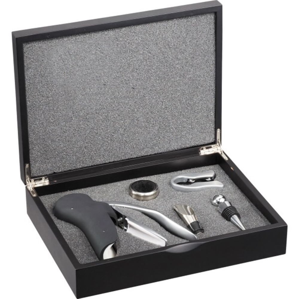 Grigio 5-Piece Professional Wine Set / New in Box / Color Silver & Black
